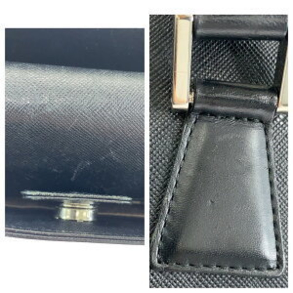 Burberry Medium Checkered Pattern Black Leather T… - image 6